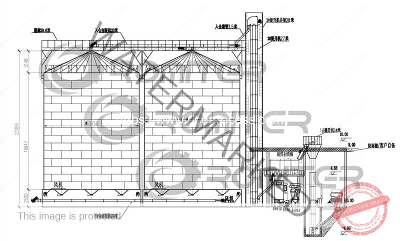 3200TON-Steel-Storage-Silo-for-Paddy-Rice-System-Drawing